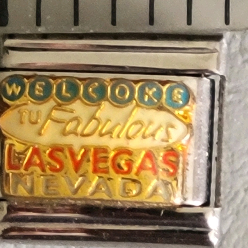 B'linQ Las Vegas Italian Charm Enamel Link Bracelet Modular 9MM Steel Y2K - Picture 2 of 4